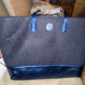 Tory Burch Black and Blue Women's Tote Bag